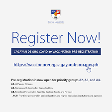 Manila mayor francisco isko moreno domagoso in his new year's message on thursday said the city government is now preparing. Xavier University Cdo Covid 19 Vaccination Pre Registration