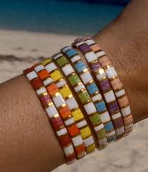 Trendy Rainbow Tila Bead Armband Flat Bead Armband Etsy Bracelets Handmade Beaded Beaded Bracelet Patterns Beaded Bracelets Tutorial