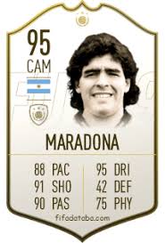 Homanejeamos al astro argentino recordando sus históricas puntuaciones. Diego Maradona Fifa 19 Rating Card Price