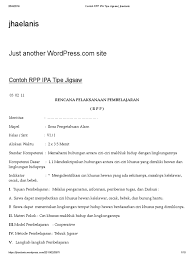 Rpp model pembelajaran kooperatif tipe jigsaw. Contoh Rpp Jigsaw Masnurul