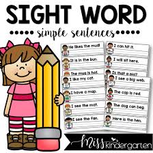 This cvc words printable is such a fun way to help early readers work on sounding words out using phonics. Sight Word Sentence Writing Strips Miss Kindergarten
