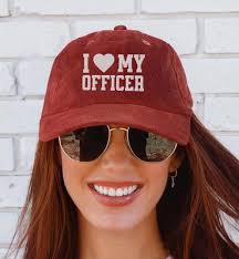 Embroidered Police Wife Gift Corduroy Hat, Police Wives Cap, Thin Blue Line  Wife Gift, Back the Blue Gift for Her, Support Law Enforcement