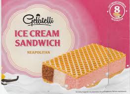 Remove lid from fudge topping. Ice Cream Sandwich Neapolitan Gelatelli 320 G