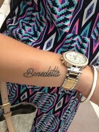 Finally Got A Tattoo Blessed Italian Benedetta And Love My Placement Italian Quote Tattoos Italian Tattoos Piercing Tattoo