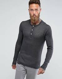 Jack & Jones Vintage Knitted Sweater with Henley Neck In 100% Cotton | ASOS