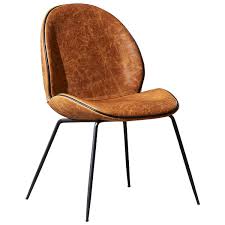 Titan Brown Leather Beetle Chair Shop designer leather dining room chairs for sale at affordable prices in australia.