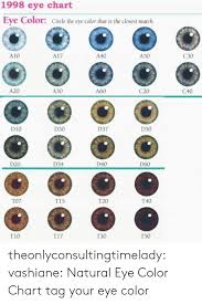 1998 Eye Chart Eye Color Circle The Eye Color That Is The