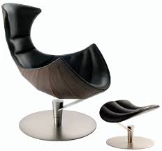 fjords lobster chair recliner and footstool in passion black leather scandinavian norwegian lounge chair lounge chair recliner chair footstool