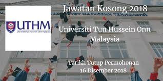 Dapatkan kerja dan jawatan kosong kerajaan dan swasta seluruh negeri di malaysia yang menawarkan gaji tinggi dan lumayaan. Universiti Tun Hussein Onn Malaysia Jawatan Kosong Uthm 16 Disember 2018 Malaysia Tech Company Logos Company Logo