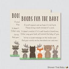 Woodland Baby Shower Bring A Book Instead Of A Card Invitation Inserts Instant Download Woodland Baby Shower Neutral 0010 Baby Shower Book Baby Shower Woodland Baby Shower Woodland Theme