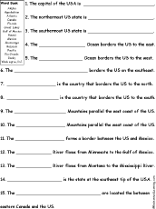 Think a little, answer the question and then look if you were correct or not. Us Geography Enchantedlearning Com