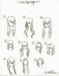 Anime hairstyles female often sport wispy bangs and a lot of layers that softly frame the heroine's beautiful face. Girl Anime Hairstyles Anime Drawings For Beginners Manga Hair Drawings