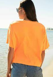 T-shirt - orange miami graphic ...