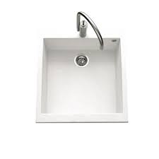 Evier Sans Egouttoir Gain De Place 1 Bac En Granit Blanc 41 X 50 Cm Cuisissimo Granit Blanc Evier Egouttoir