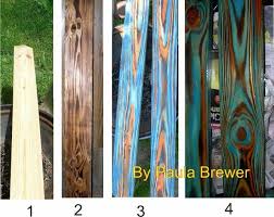 1 Plain Wood 2 Burned With A Torch To Bring Out The Grain 3 Half Of It I Took A Wet Rag Added Spit And Wiped It Unicorn Spit Stain Staining Wood Torch Wood