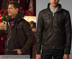 Brooklyn Nine Nine Season 3 Episode 10 Jake S Leather Jacket Shop Your Tv Leather Jacket Shopping Leather Jacket Jackets