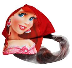 Disney's The Little Mermaid Ariel Red Colored Cap With Fake Ponytail