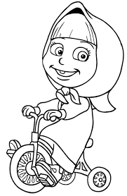 Coloriage De Masha Dans Le Tricycle Coloriage masha et michka est joyeuse dessin à imprimer. coloriage de masha dans le tricycle