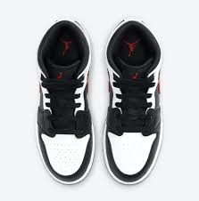 Air jordan 1 high union la black toe (2019). Air Jordan 1 Mid Gs Black White Red 554725 075 Release Date Sbd