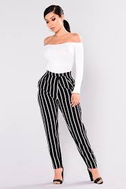 Black And White Pants Outfit Tati Stripe Dressy Pants Black White Dressy Pants Fashion Fashion Pants
