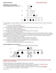7 Reading A Pedigree Worksheet Pedigree Chart Word Problem Worksheets Worksheets