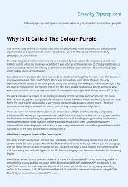 Alphonso has already impregnated celie once. Why Is It Called The Colour Purple Essay Example