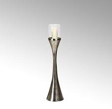 Iron tree glass candle holder: Laza Floor Storm Lamp W Glass Insert Round Aluminium Matt Nickel Finish Small Total Height 108cm Without Glass H89 5cm