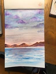 Learn how to create a fishing painting with sunset on lake. Beginner I Just Really Like Ocean Sunsets Watercolor