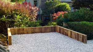This style works well in a formal geometric garden, but it can also be designed to wander with the landscape. Railway Sleepers Derwent Treescapes