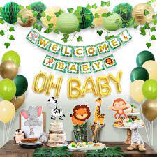 Little safari baby gift basket. Sweet Baby Co Jungle Theme Safari Baby Shower Decorations With Banner Animal Centerpieces Tropical Leaves Greenery Garland Lanterns Pom Poms Honeycomb Neutral Party Supplies For Boy Or Girl Amazon Com Au Toys