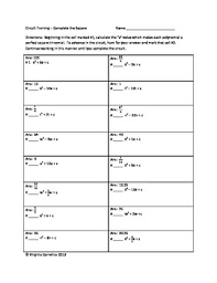Circuit Training Complete The Square Completing The Square College Algebra High School
