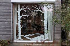 Adventsfenster Ideen Papier Winterlandschaft Birken Herrnhuter Stern Adventsfenster Adventfenster Fensterdeko Weihnachten