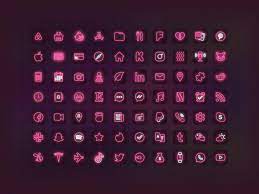 70 Ios 14 App Icon Pack Pink Neon Aesthetic For Iphone Home Screen Neon folder icons to download | png, ico and icns icons for mac. 70 ios 14 app icon pack pink neon