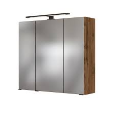 Pflegeleichte oberflächen und verschiedene dekore, oder holzarten finden. Bad Spiegelschrank Luzern 3 Turig Mit Beleuchtung 70 Cm Breit Wotan Eiche Einrichtung Fur Jeden Geschmack Bei Moebel Guenstig De