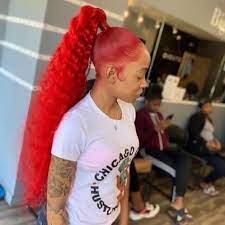 Pinkish Girl Hair Extensions On Instagram Red Sleek Ponytail Poppin Raise Your Hand If Hair Ponytail Styles Weave Ponytail Hairstyles Ponytail Styles
