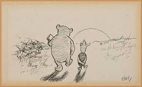 Eh shepard's ink drawing of the bear playing poohsticks with piglet and christopher robin broke the world record for any book illustration at sotheby's auction last night. Llewellyn Dykes Appraisals 843 816 0103 Winnie The Pooh