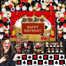 It's ideal for both large and small parties and with the right casino themed party decorations you can transform just about any space into a fun and fanciful casino atmosphere. Buy Casino Theme Party Decorations Casino Birthday Party Decoration Casino Balloons Backdrop Cake Toppers Tablecloth For Casino Night Party Casino Theme Party Decorations For Adults Las Vegas Online In Turkey B093fqy9vd