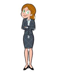 Successful Businesswoman Standing Confidently Vector Cartoon Friendlystock Business Women Cartoon Long Brown Hair
