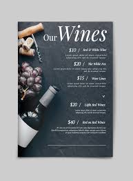 Modern Wine Menu Template Menu Design Template Restaurant Menu Design Cafe Menu Design