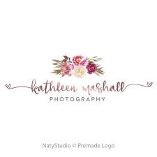 Floral Logo Premade Logo Design Rose Gold Logo Rose Flowers Logo Business Logo Photography Logo Flou Flower Logo Design Flower Logo Floral Logo Design