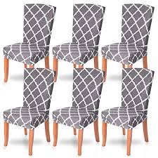 Searchi Dining Room Chair Covers Slipcovers Set Of 6 Spandex Fabric Fit Stretch Removable Chair Covers Slipcover Kitchen Chair Covers Dining Room Chair Covers