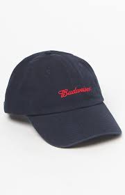 X Budweiser Navy Red Strapback Dad Hat Dad Hats Hats Budweiser