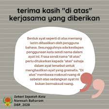 Tinggi dapat diangkat atau dilayangkan secara stabil di atas atau di bawah magnet permanen. Dewan Bahasa Dan Pustaka On Twitter Di Atas Atau Atas Tatabahasa Dekadbahasakebangsaan Bahasajiwabangsa Bukudbp