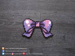 Nœud En Ruban Brillant Perles Hama Brilliant Ribbon Bow Perler Beads Perles A Tisser Perles Hama Perles Hama Kawaii