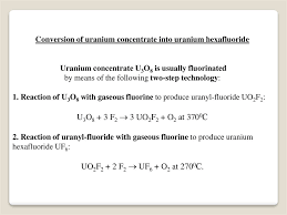 Uranium hexafluoride uranium hexafluoride iupac name uranium hexafluorideuranium(vi) the pentafluoride of uranium (uf5) and diuranium nonafluoride (u2f9) has been characterised by c.j. Nuclear Fuel Cycle Prezentaciya Onlajn