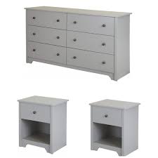 Find the perfect home furnishings at hayneedle, where you can buy online while you explore our room designs and. 6 Drawer Double Dresser And 2 Nightstands Bedroom Furniture Set In Soft Gray 1979076 Pkg
