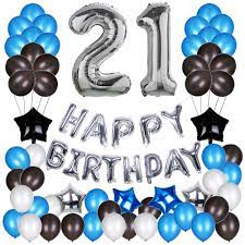 Take a look at the create your own invitation options and design your own black and gold 21st birthday invites from scratch according to the style you're. Amazon Com 21st Birthday Decorations Set 80 Pcs 21 Birthday Party Decoration Balloons Party Supplies Blue Silver And Black Foil Star Balloons For Girls And Boys Great Choice For Family And Friends