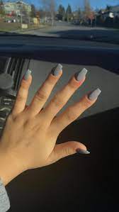 Pin On Pretty Nail Art Acrylic Nails Coffin Short Acrylic Nails Coffin Grey Short Acrylic Nails