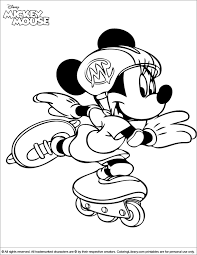 Mickey Mouse Coloring Page Mini Is Roller Skating Mickey Mouse Coloring Pages Coloring Pages Disney Coloring Pages