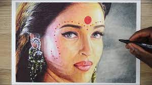 From her first year in bollywood, stepping off modeling which she conquered. Drawing Aishwarya Rai Devdas Ballpoint Pen Demoose Art Youtube
